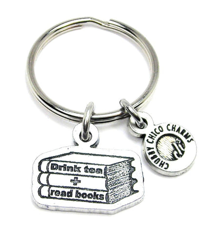 Drink Tea And Read Books Key Chain