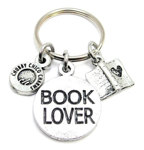 Book Lover With Love Book Key Chain