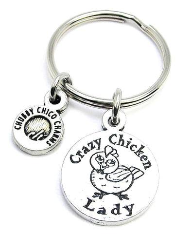Crazy Chicken Lady Key Chain
