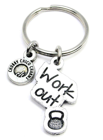 Work Out With Kettlebell Key Chain