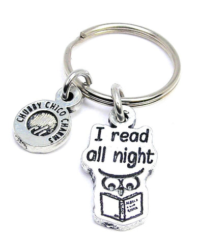 I Read All Night Key Chain