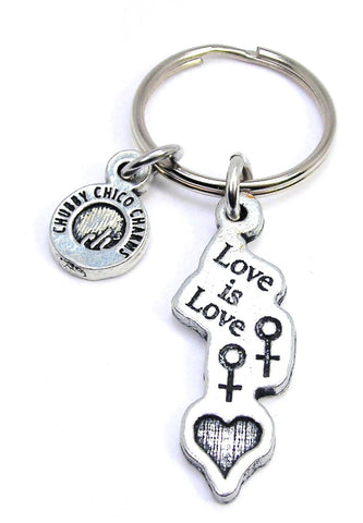Love Is Love With Female Symbols Key Chain