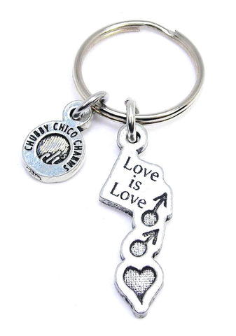 Love Is Love With Male Symbols Key Chain