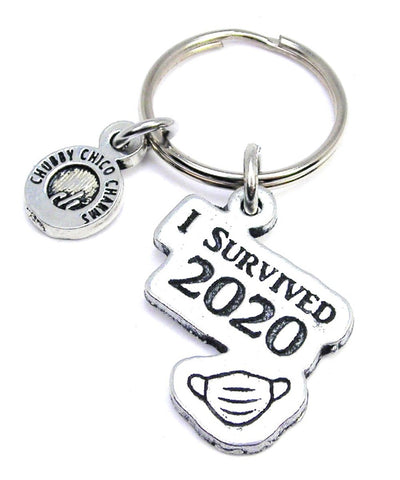 I Survived 2020 With Face Mask Key Chain