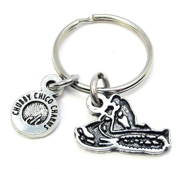 Guy On Water Craft Key Chain
