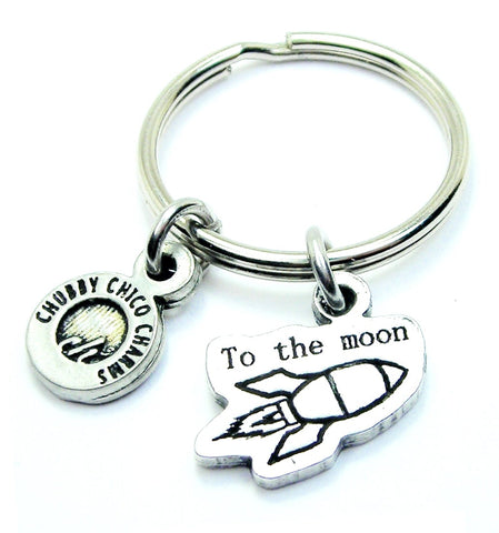 To The Moon Rocket Key Chain
