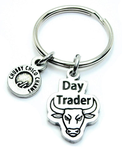 Day Trader Bull Key Chain
