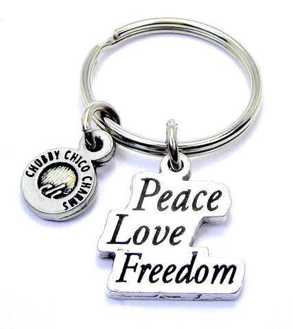 Peace Love Freedom Ukraine Key Chain