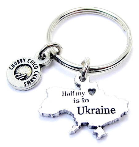 Half My Heart Is In Ukraine Key Chain