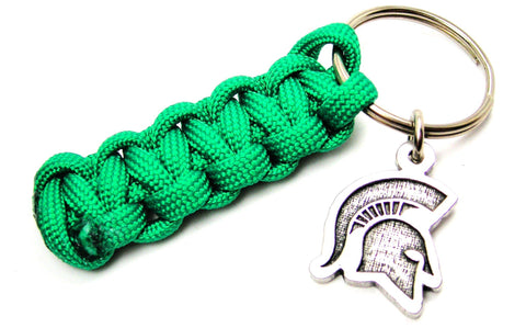 Spartans Mascot Silhouette 550 Military Spec Paracord Key Chain