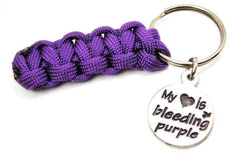 My Heart Is Bleeding Purple 550 Military Spec Paracord Key Chain