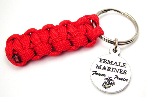 Female Marines Fewer Prouder 550 Military Spec Paracord Key Chain