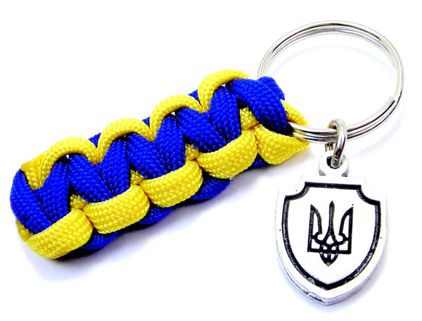Tryzub Ukrainian Coat Of Arms Symbol 550 Military Spec Paracord Key Chain