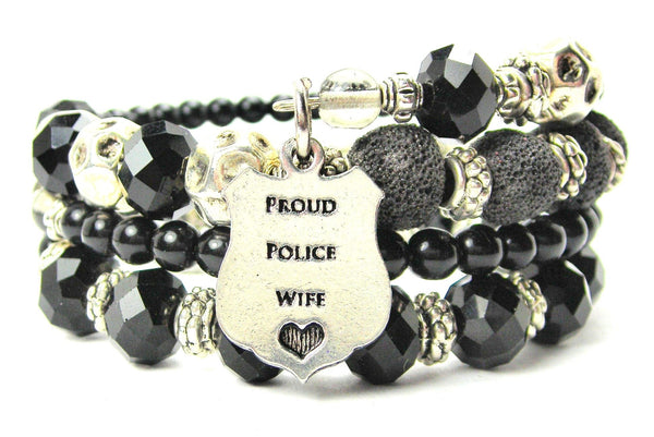Proud Police Wife Multi Wrap Bracelet