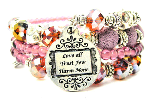 Love All Trust Few Harm None Multi Wrap Bracelet