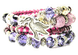 Dove With Awareness Ribbon In Mouth Multi Wrap Bracelet