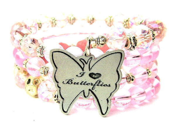 I Love Butterflies Multi Wrap Bracelet
