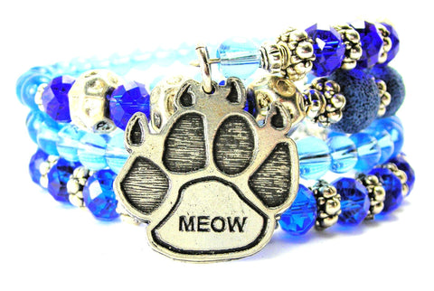 Meow Cat Paw Multi Wrap Bracelet