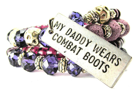 My Daddy Wears Combat Boots Multi Wrap Bracelet