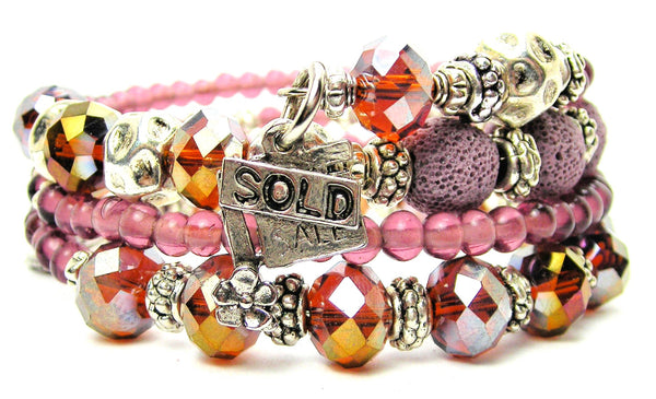 Sold Sign With Flowers Multi Wrap Bracelet