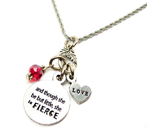 Though She Be But Little She Is Fierce Catalog Necklace  - Red