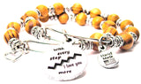 With Every Step I Love You More Natural Wood Double Bangle Set