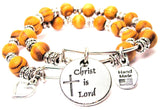Christ Is Lord Natural Wood Double Bangle Set