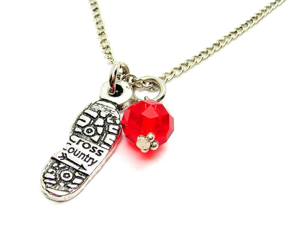 Cross Country Shoe Print Single Charm Necklace