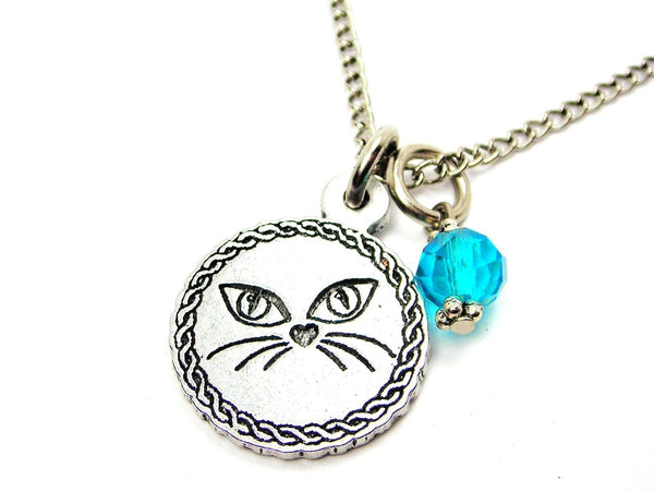Kitty Face Circle Necklace