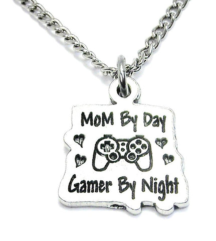 Mom By Day Gamer By Night Single Charm Necklace