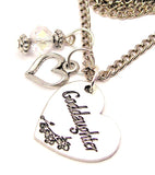 Goddaughter Heart And Crystal Necklace