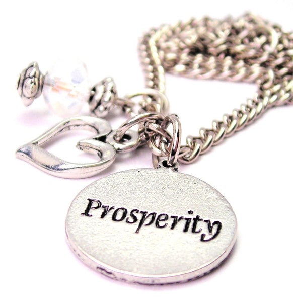 Prosperity Circle Heart And Crystal Necklace