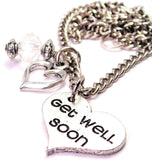 Get Well Soon Heart Necklace with Small Heart