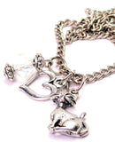 Fifties Style Cat' Necklace with Small Heart