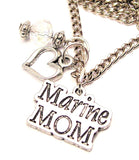 Marine Mom Necklace with Small Heart