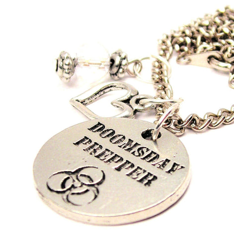 Doomsday Prepper Necklace with Small Heart