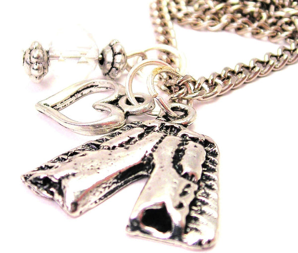 Cowboy Chaps Necklace with Small Heart