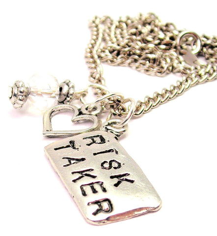 Risk Taker Necklace with Small Heart