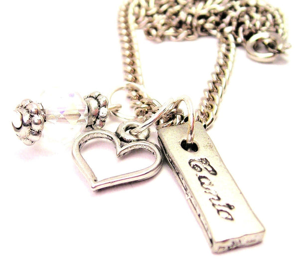Canto Tab Necklace with Small Heart