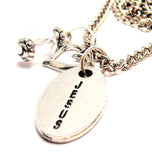 Jesus Letters Going Down Necklace with Small Heart