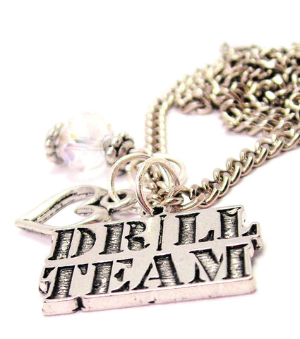 Drill Team Necklace with Small Heart