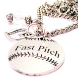 Fast Pitch Necklace with Small Heart