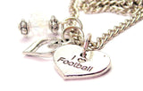 I Love Football Necklace with Small Heart