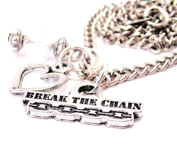 Break The Chain Necklace with Small Heart