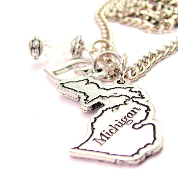 Michigan Necklace with Small Heart