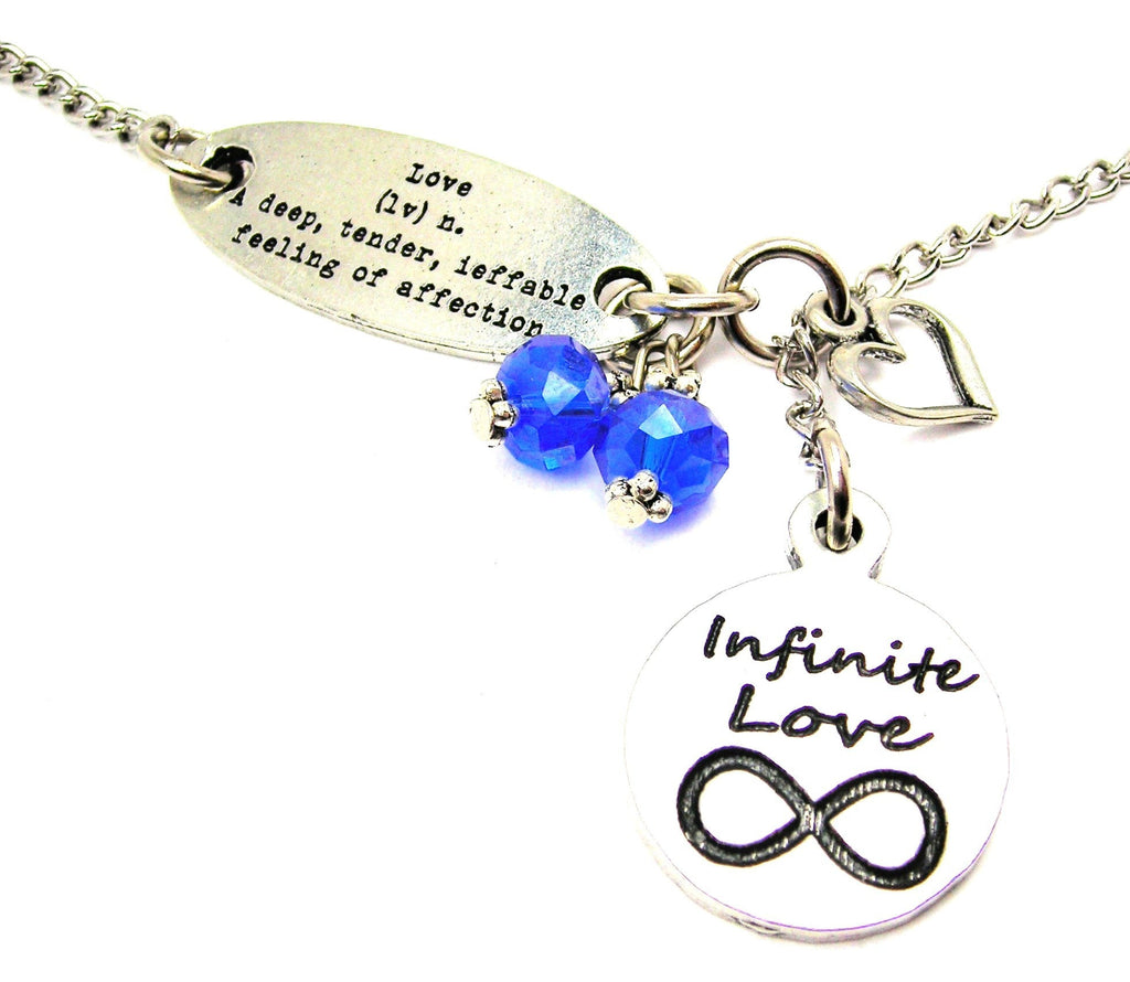 Love Definition and Infinite Love Circle Lariat Necklace