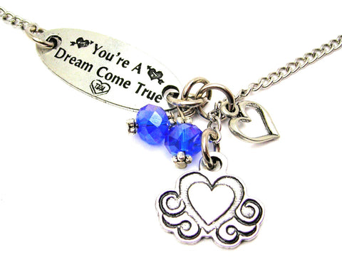 You're A Dream Come True And Valentine Heart Lariat Necklace