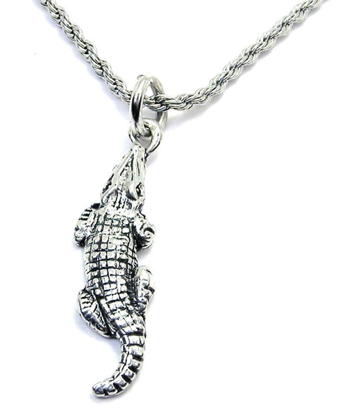Crocodile Alligator Single Charm Necklace