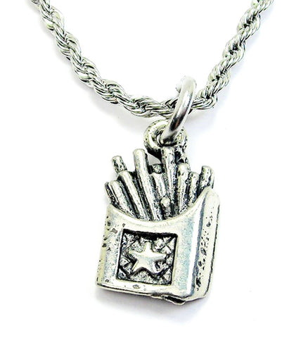 French Fries Single Charm Necklace
