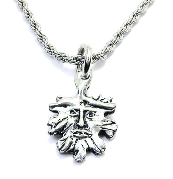 Green Man Single Charm Necklace